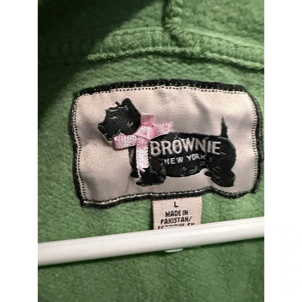 Brownie New York Girls Coat Size L Wooden Button Spring Jacket Coat Green Light